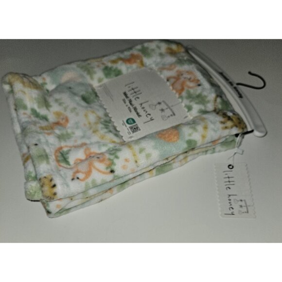 NEW Little Honey Fleece Baby Blanket Monkey Toucan Lion Elephant Cheetah Tiger - Picture 5 of 7